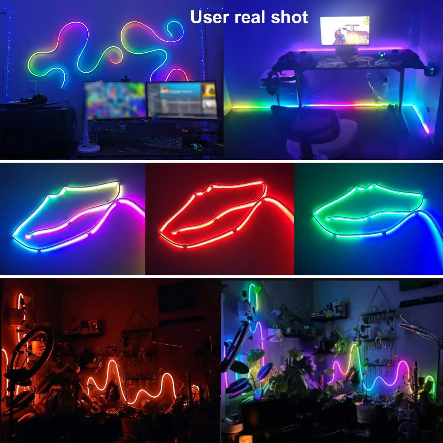 Neon LED Strip with Music Sync & Chasing Effects