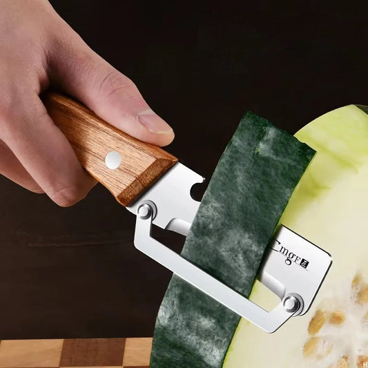 Wooden Handle Kitchen Peeler | Smooth Stainless Steel Blade