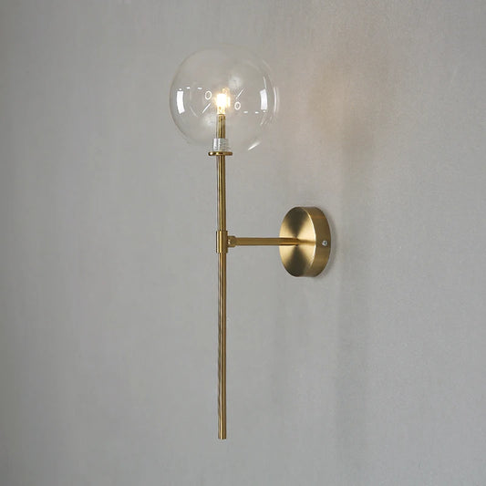 American Retro Glass Ball Wall Light | Nordic Long Wall Sconce