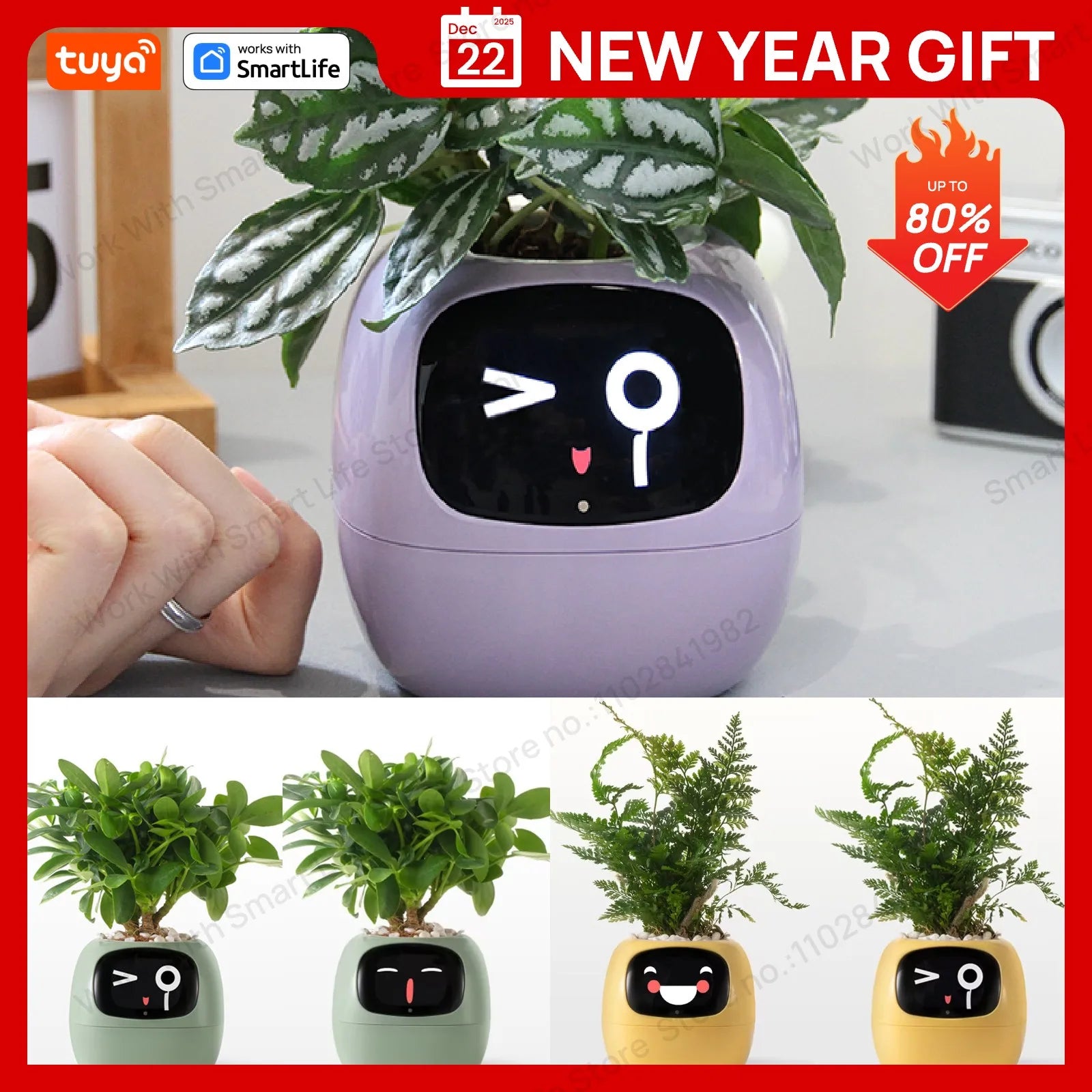 Expressive Smart Plant Pot with 49+ Emotions