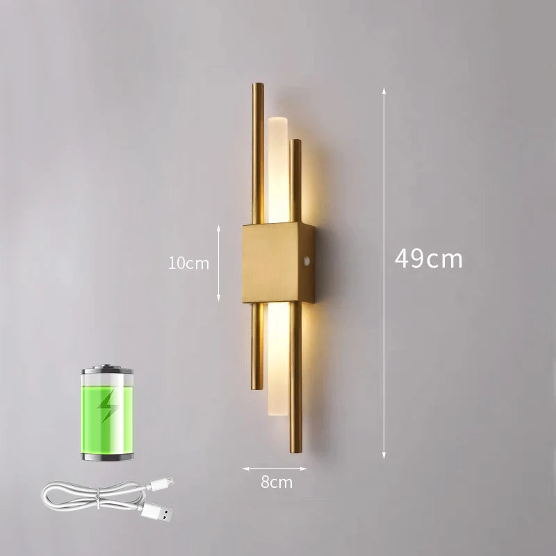 Nordic Rechargeable LED Wall Lamp | Modern Bedside & Stair Lighting
