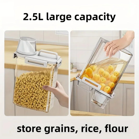 Contenedor hermético para arroz y cereales de 2,5 l | Contenedor de cocina
