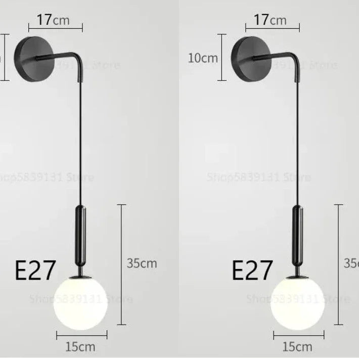 Nordic Glass LED Wall Lamp | Modern Luxury Bedside & Living Room Light