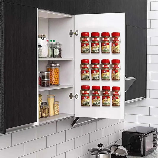 Juego de soportes adhesivos para botellas de condimentos | Estante de pared para cocina