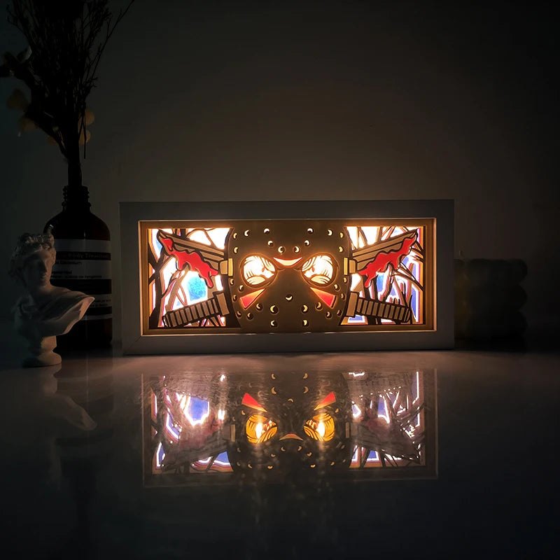 Anime-Inspired Paper Cut Light Box | Colourful Atmosphere Night Light with Remote