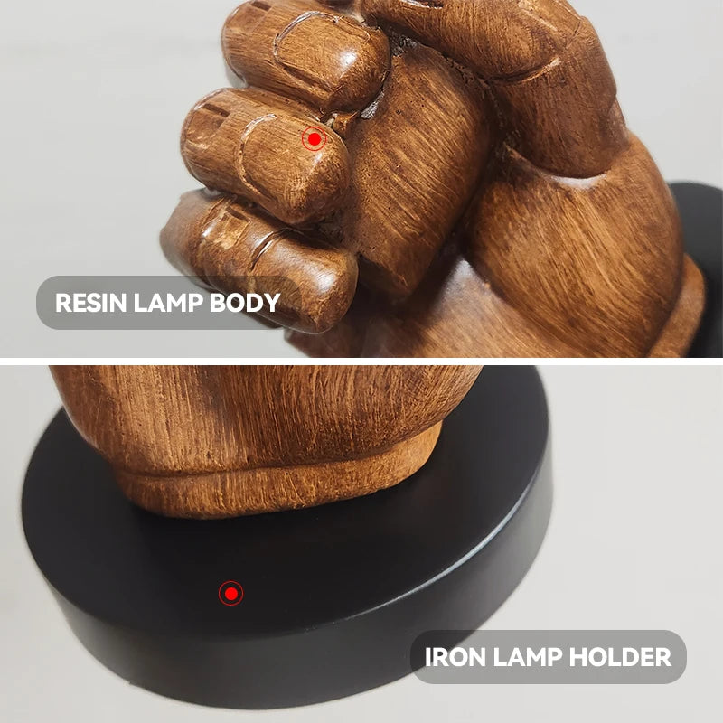 Nordic Retro Hand Wall Lamp | Artistic Resin Fist Wall Sconce
