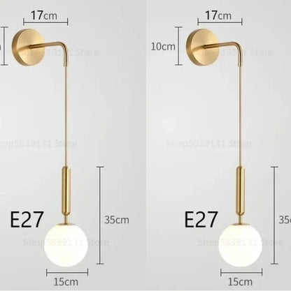Nordic Glass LED Wall Lamp | Modern Luxury Bedside & Living Room Light
