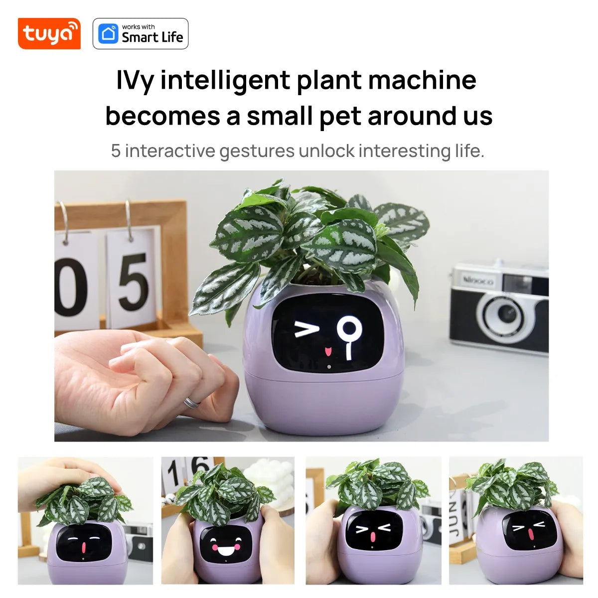 Expressive Smart Plant Pot with 49+ Emotions | AI Plant Care System