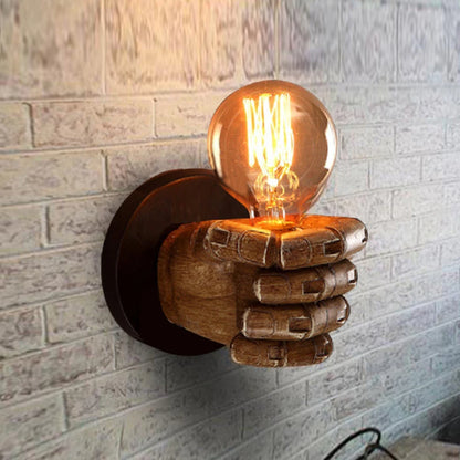Nordic Retro Hand Wall Lamp | Artistic Resin Fist Wall Sconce
