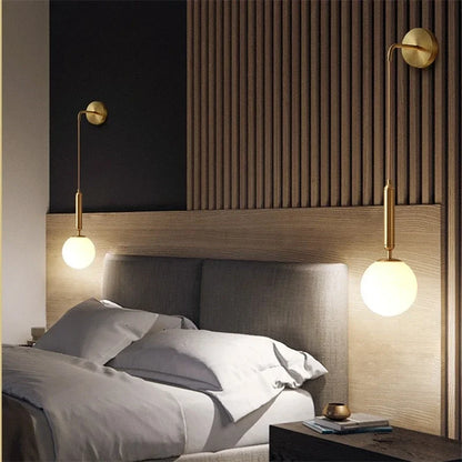 Nordic Glass LED Wall Lamp | Modern Luxury Bedside & Living Room Light