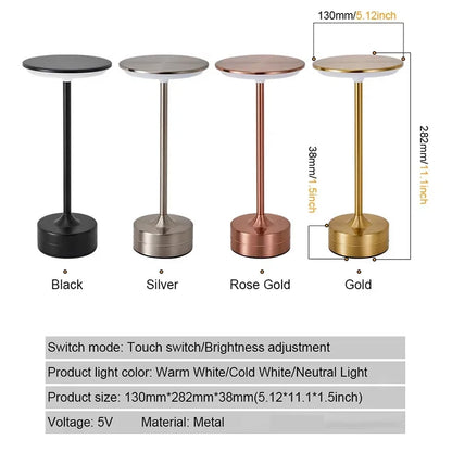 Portable Vintage LED Desk Lamp | Dimmable Touch Light for Home & Office
