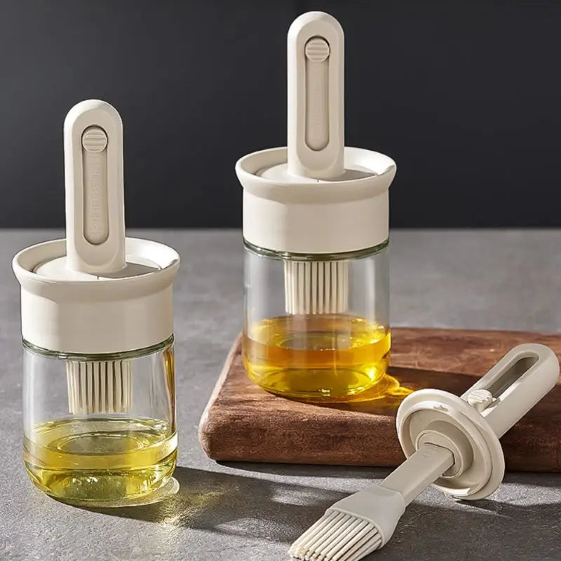 Oil Dispenser Bottle with Silicone Brush | BPA-Free Cooking & BBQ Set