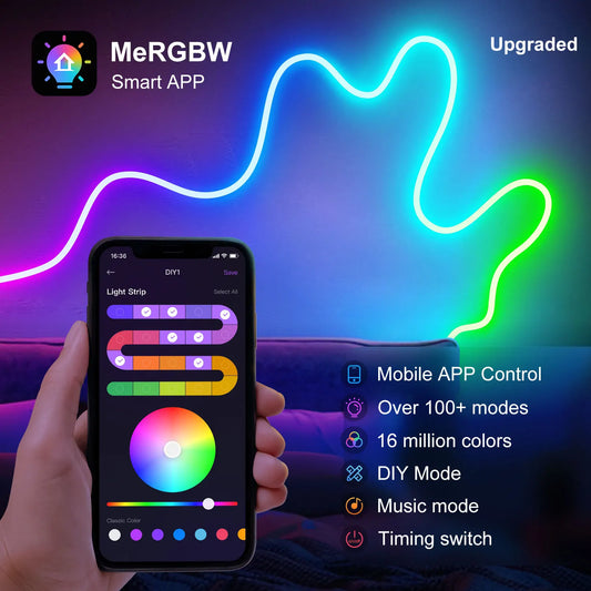 Neon LED Strip with Music Sync & Chasing Effects