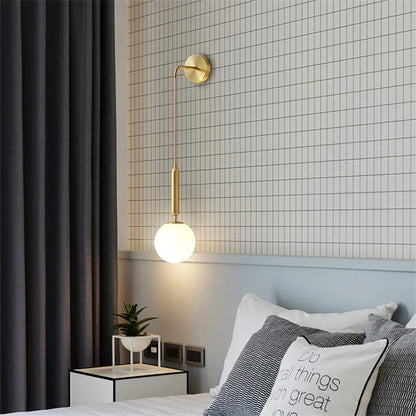 Nordic Glass LED Wall Lamp | Modern Luxury Bedside & Living Room Light
