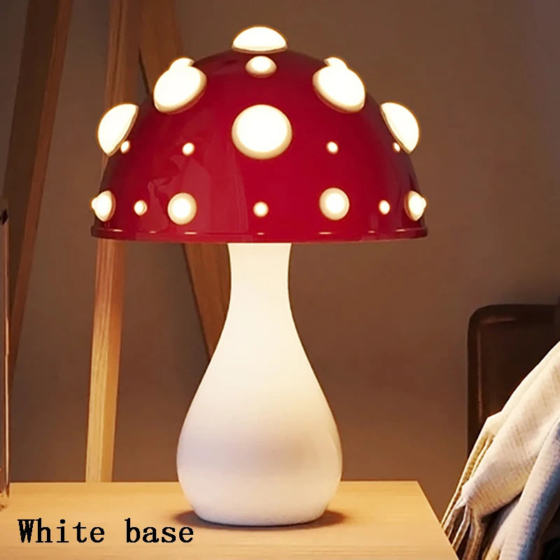 Biomimetic Mushroom Desk Lamp with Tricolour LED | Soft Warm Lighting