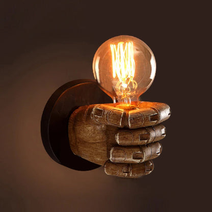 Nordic Retro Hand Wall Lamp | Artistic Resin Fist Wall Sconce