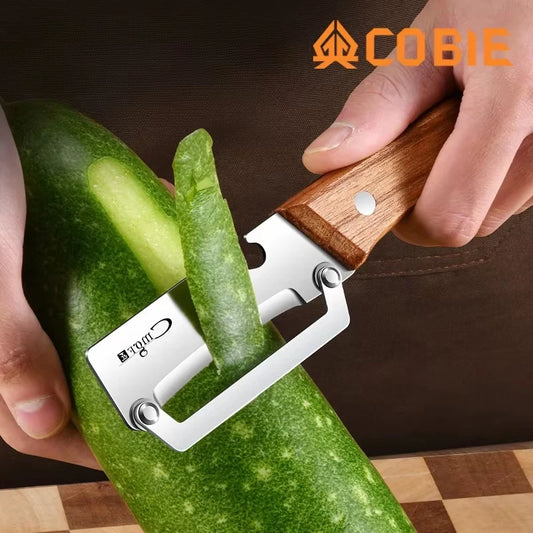 Wooden Handle Kitchen Peeler | Smooth Stainless Steel Blade