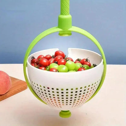 Rotating Drainage Basket for Fruit & Vegetables | Quick Wash and Dry Kitchen Strainer