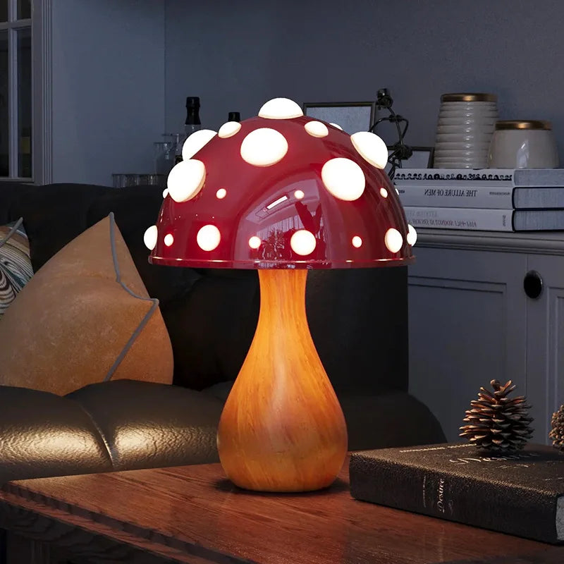 Biomimetic Mushroom Desk Lamp with Tricolour LED | Soft Warm Lighting