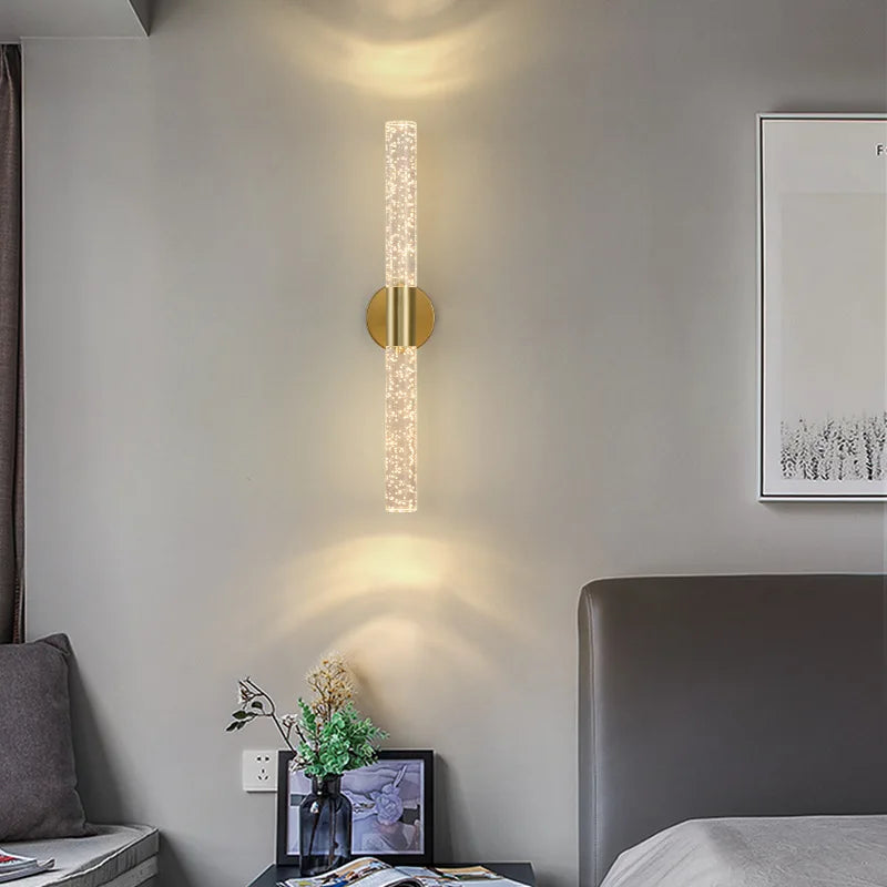 Modern Crystal Rod LED Wall Sconce | Nordic Bedroom & Living Room Light
