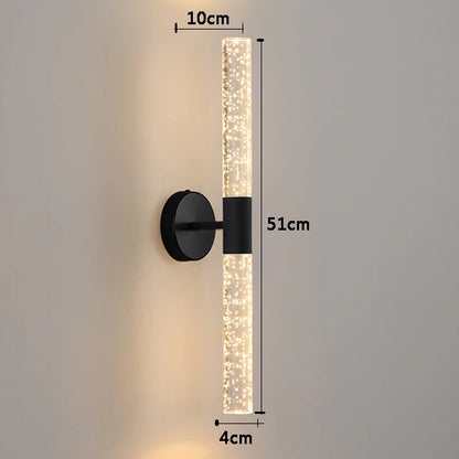 Modern Crystal Rod LED Wall Sconce | Nordic Bedroom & Living Room Light