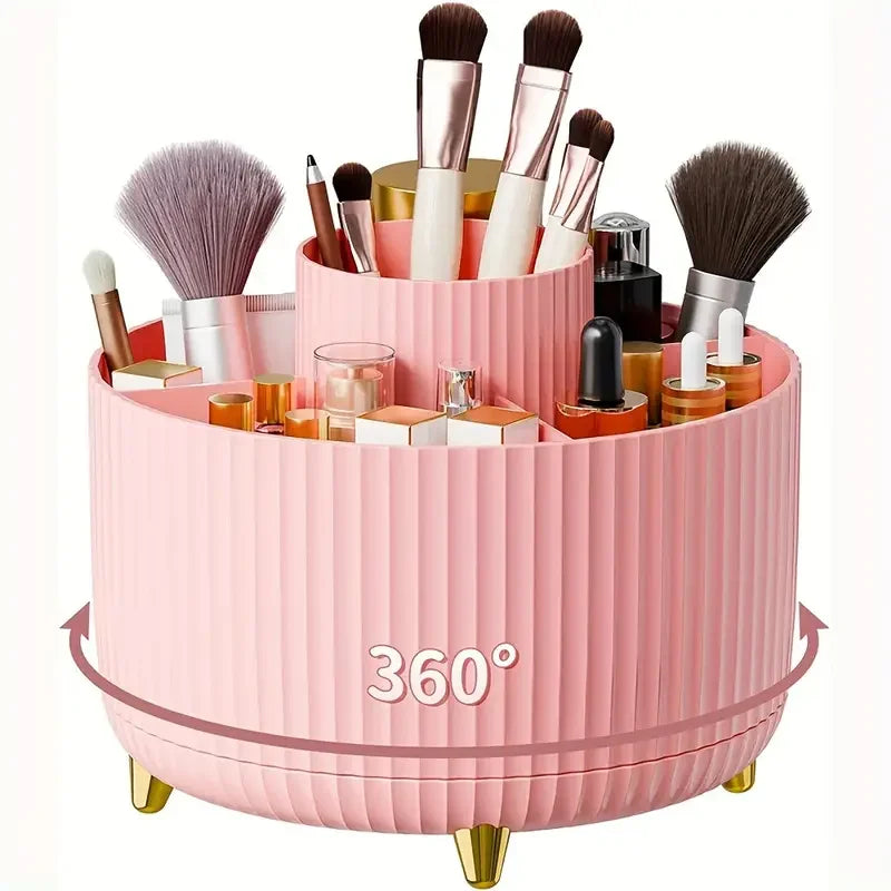 Organizador giratorio para cosméticos | Pinceles, labiales y joyas 