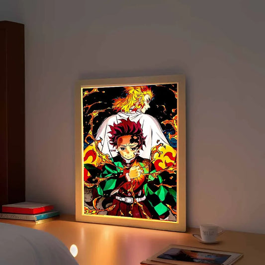 Anime Action LED Light Painting Frame | Bedroom & Desk Decorative Lamp