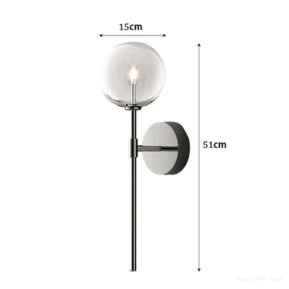 American Retro Glass Ball Wall Light | Nordic Long Wall Sconce
