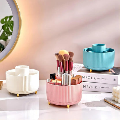 Organizador giratorio para cosméticos | Pinceles, labiales y joyas 