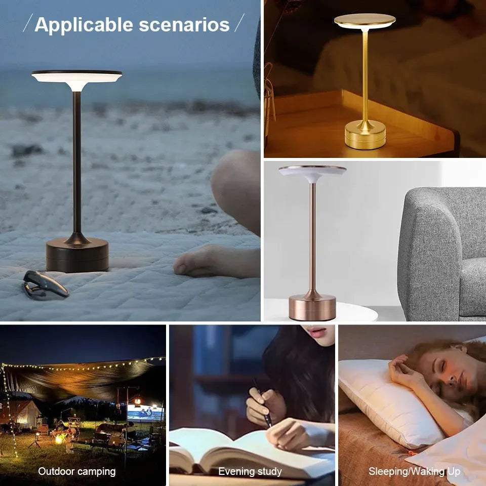 Portable Vintage LED Desk Lamp | Dimmable Touch Light for Home & Office