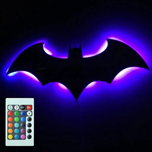 Decorative Wooden Bat LED Wall Light | Bedroom & Living Room Accent Lighting