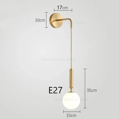 Nordic Glass LED Wall Lamp | Modern Luxury Bedside & Living Room Light
