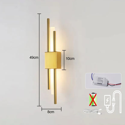 Nordic Rechargeable LED Wall Lamp | Modern Bedside & Stair Lighting