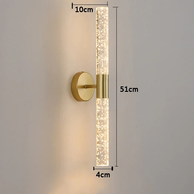 Modern Crystal Rod LED Wall Sconce | Nordic Bedroom & Living Room Light
