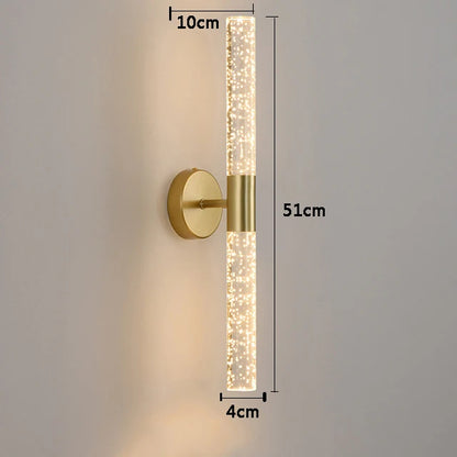 Modern Crystal Rod LED Wall Sconce | Nordic Bedroom & Living Room Light