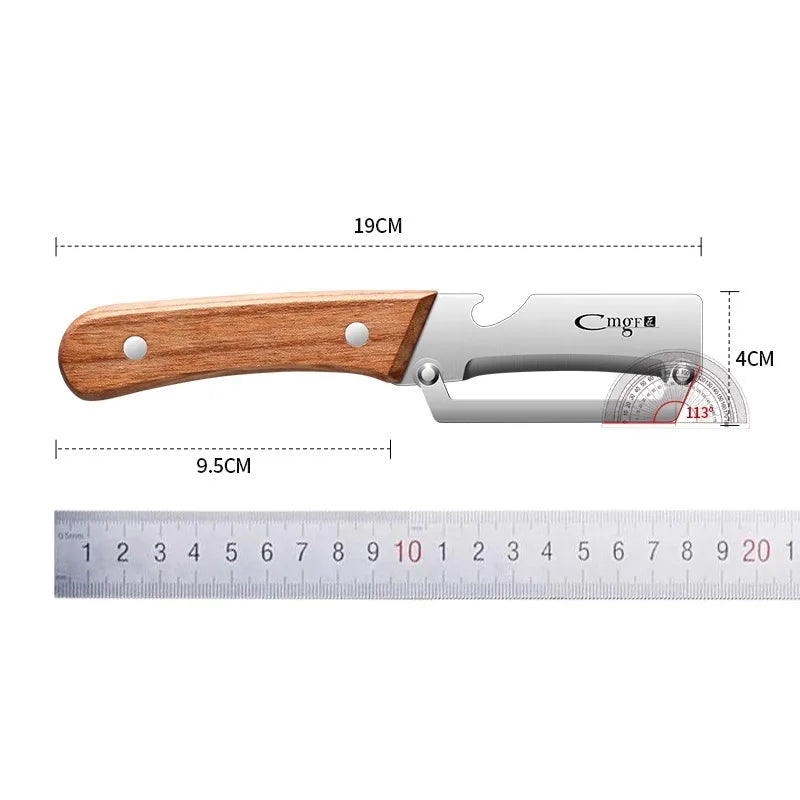 Wooden Handle Kitchen Peeler | Smooth Stainless Steel Blade