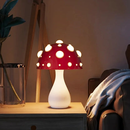 Biomimetic Mushroom Desk Lamp with Tricolour LED | Soft Warm Lighting