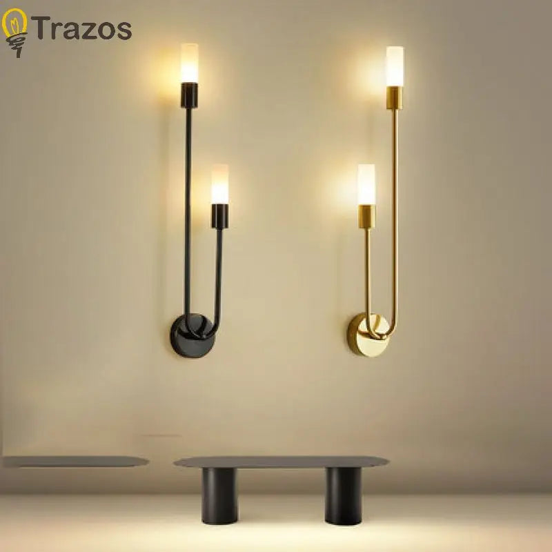 Nordic Luxury LED Wall Lamp | Black & Gold Minimalist Wall Light
