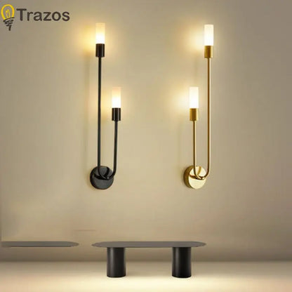 Nordic Luxury LED Wall Lamp | Black & Gold Minimalist Wall Light