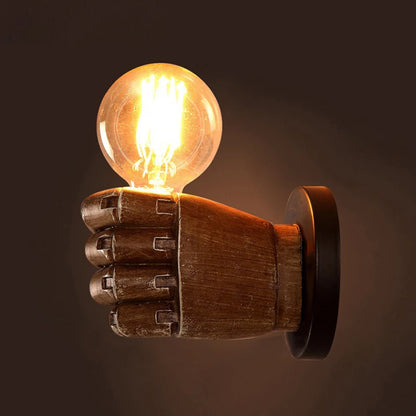 Nordic Retro Hand Wall Lamp | Artistic Resin Fist Wall Sconce