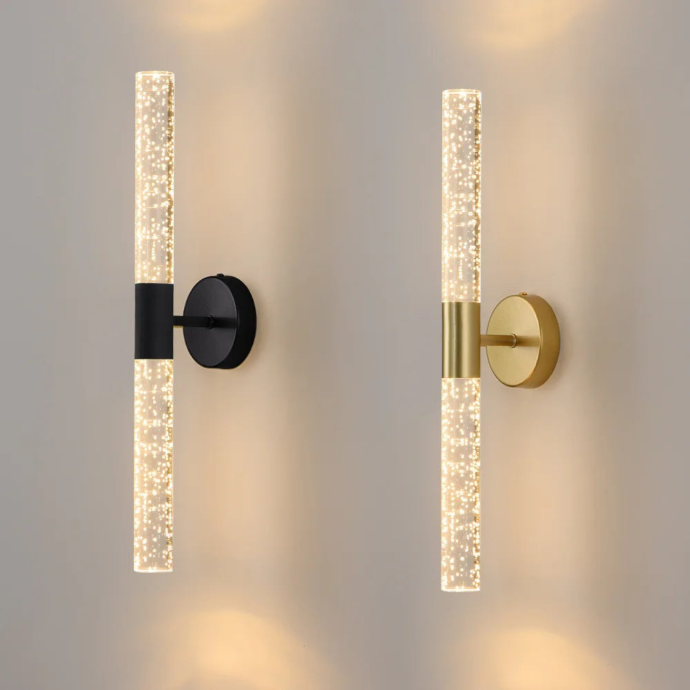 Modern Crystal Rod LED Wall Sconce | Nordic Bedroom & Living Room Light