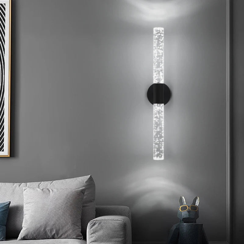 Modern Crystal Rod LED Wall Sconce | Nordic Bedroom & Living Room Light