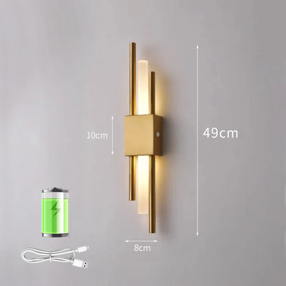 Nordic Rechargeable LED Wall Lamp | Modern Bedside & Stair Lighting