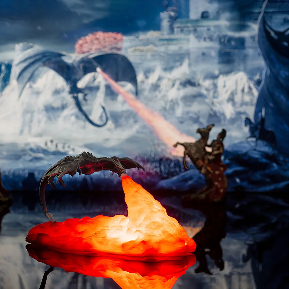 3D Printed Dragon LED Light | Desktop Gaming Decor Night Lamp