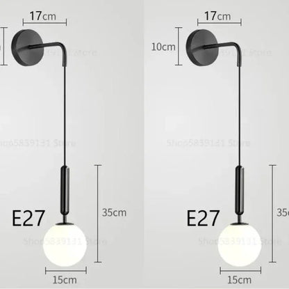 Nordic Glass LED Wall Lamp | Modern Luxury Bedside & Living Room Light