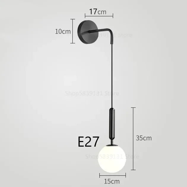 Nordic Glass LED Wall Lamp | Modern Luxury Bedside & Living Room Light