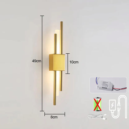 Nordic Rechargeable LED Wall Lamp | Modern Bedside & Stair Lighting
