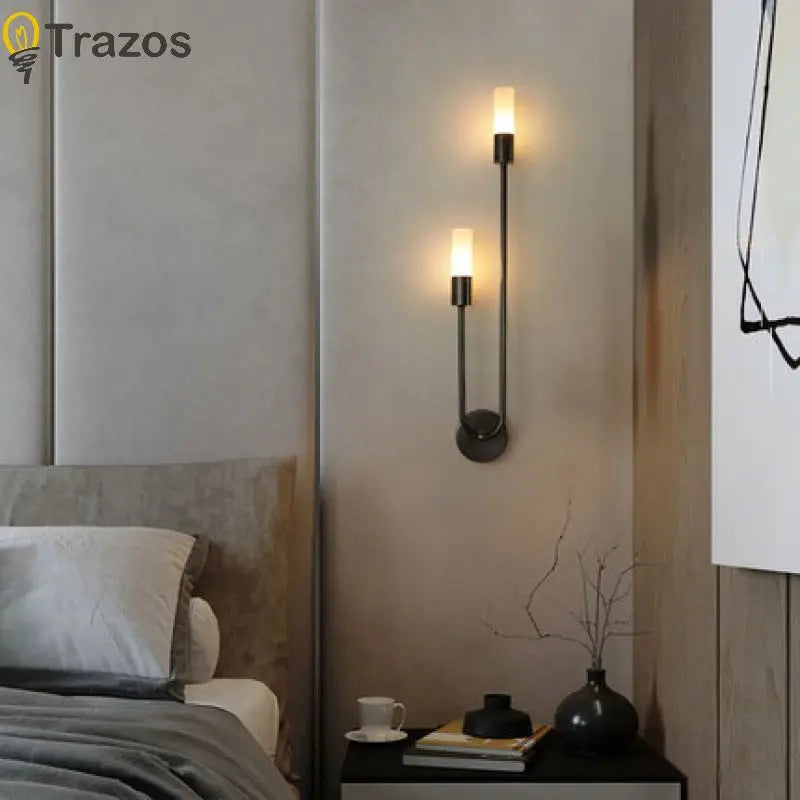 Nordic Luxury LED Wall Lamp | Black & Gold Minimalist Wall Light