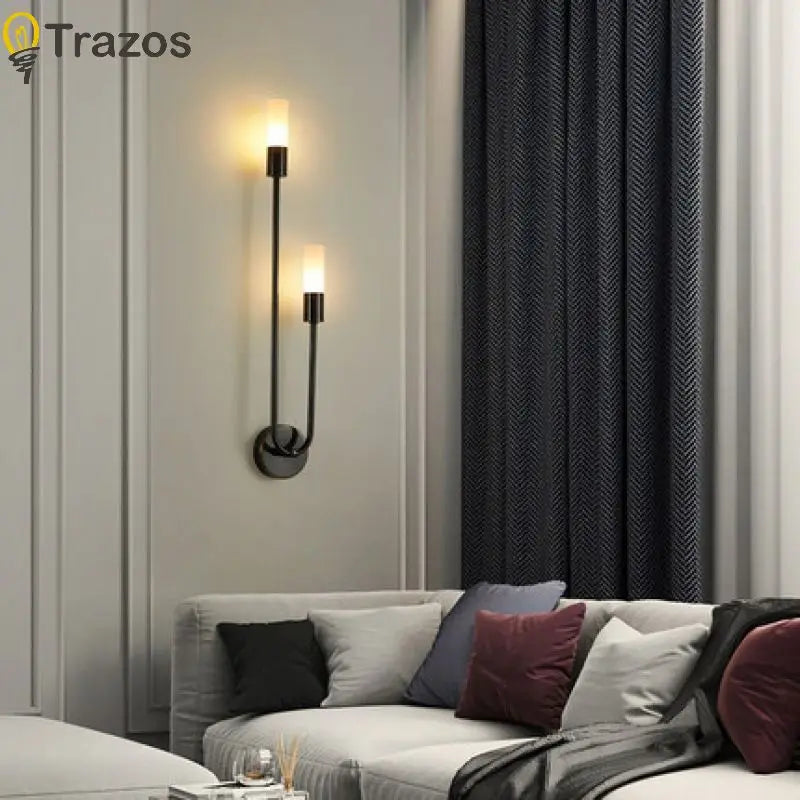 Nordic Luxury LED Wall Lamp | Black & Gold Minimalist Wall Light