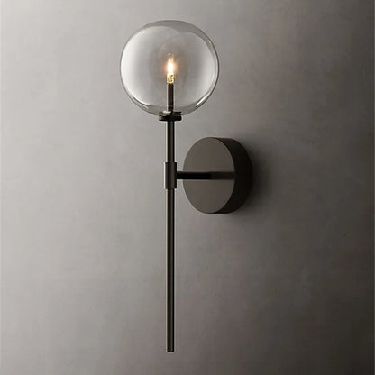 American Retro Glass Ball Wall Light | Nordic Long Wall Sconce